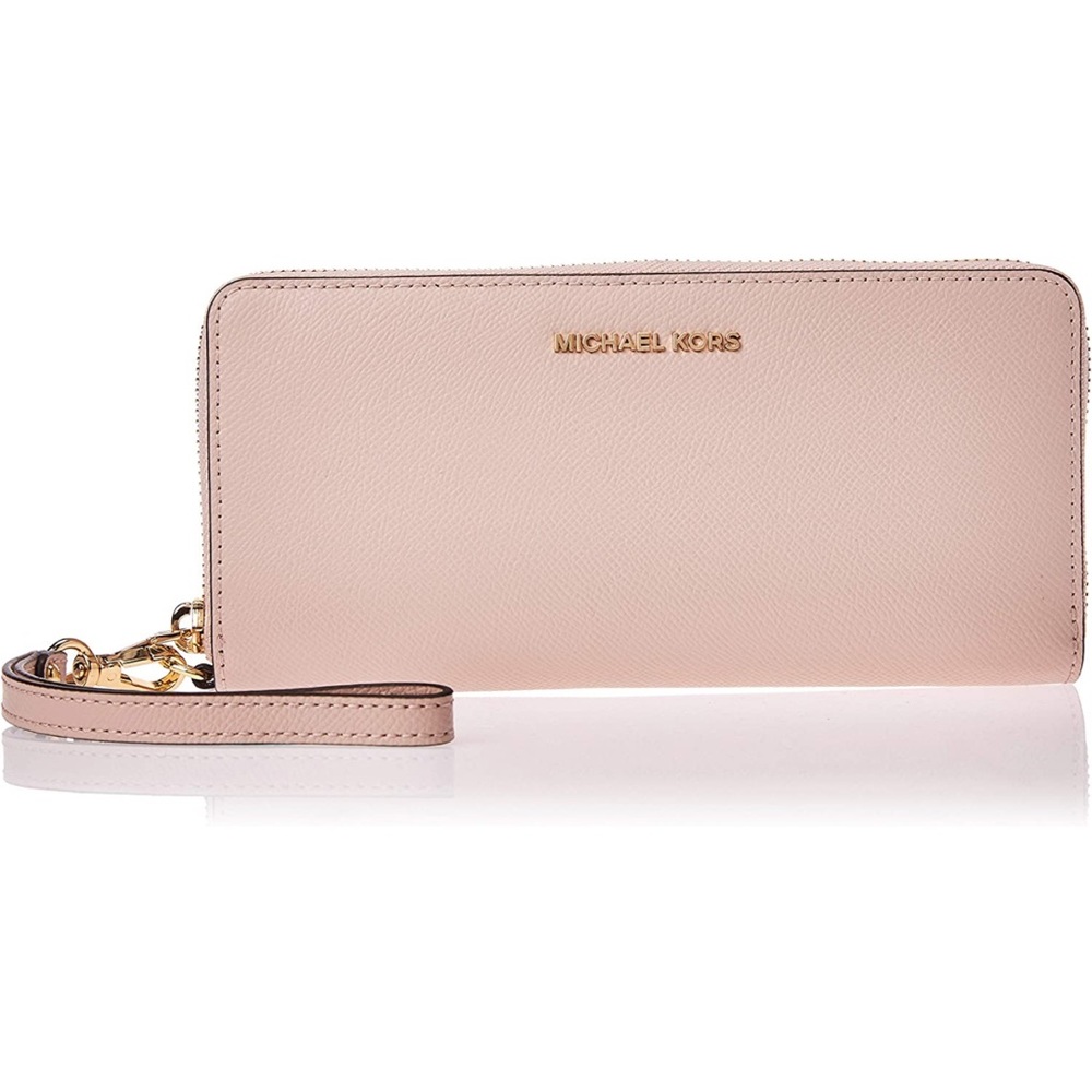 Michael Kors Jet Set Travel Continental Leather Wallet/Wristlet - Ballet